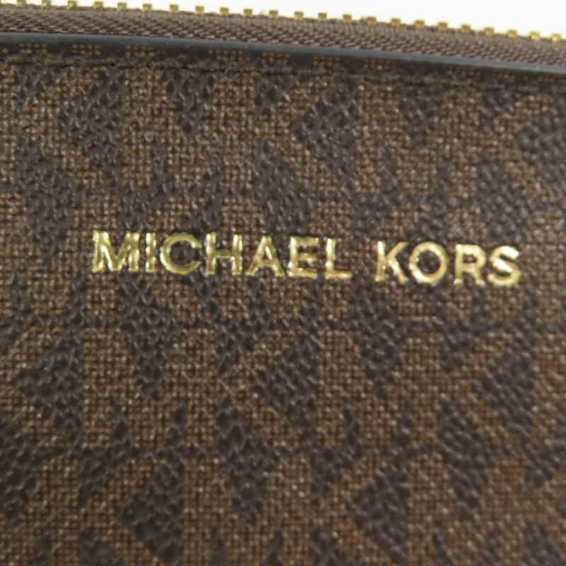 Michael Kors 塗層帆布Pouch金扣手拿包-6