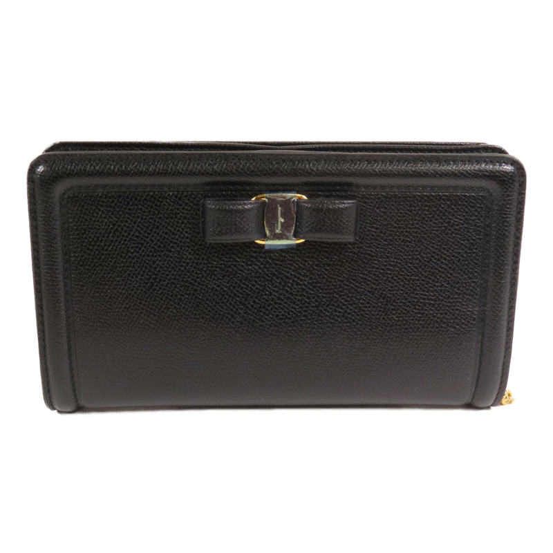 Salvatore Ferragamo 牛皮皮革Wallet On Chain金扣鏈帶肩背袋-0