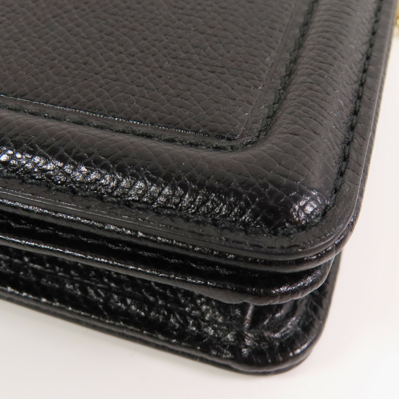 Salvatore Ferragamo 牛皮皮革Wallet On Chain金扣鏈帶肩背袋-7