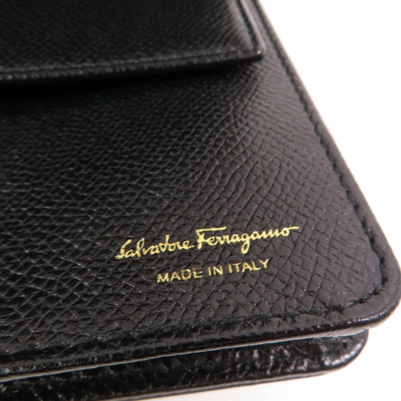 Salvatore Ferragamo 牛皮皮革Wallet On Chain金扣鏈帶肩背袋-12