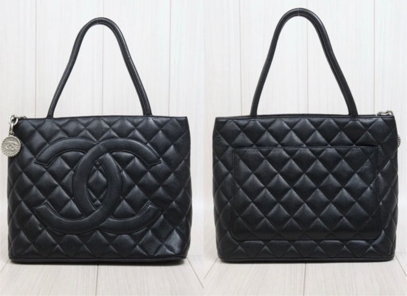 「JL精品代購」9新 Chanel 希爾頓 荔枝牛皮黑銀-2