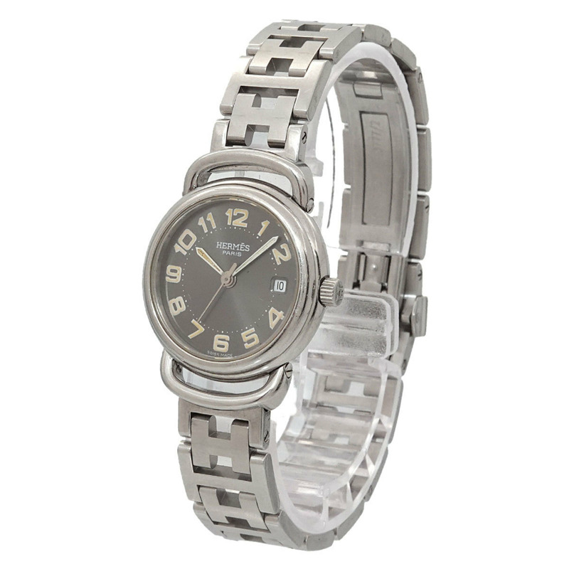 愛馬仕 Pullman PU2 210 女士腕錶,附日期顯示,灰色石英機芯-1