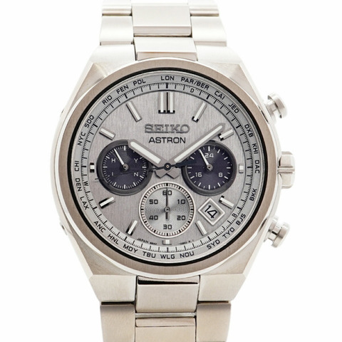 精工 Astron SBXY095 8B92-0BE0 銀色錶盤男士腕錶