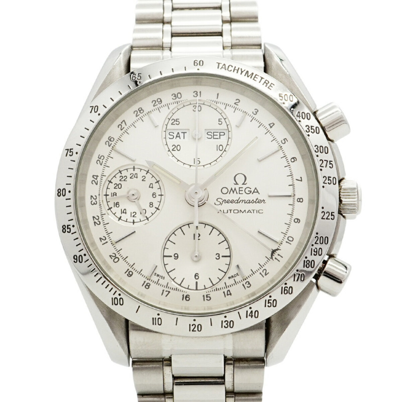 歐米茄超霸系列3521.30銀色錶盤男士腕錶-0