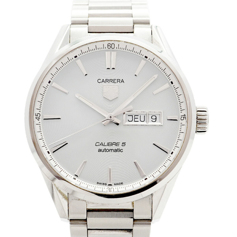 TAG Heuer 豪雅卡萊拉 WAR201B 銀色錶盤男士腕錶-0