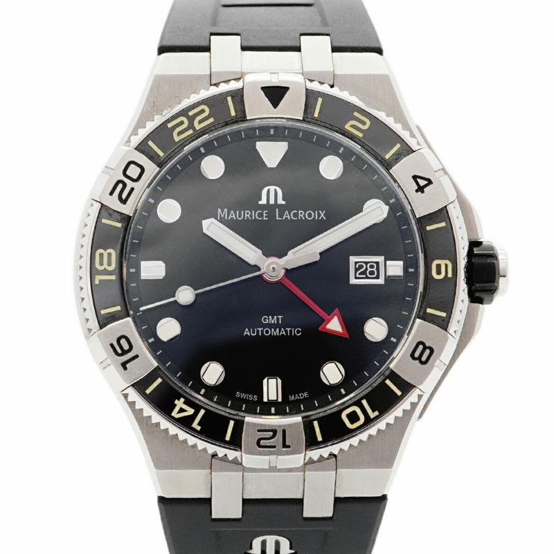 Maurice Lacroix Aikon Venturer GMT AI6158 黑色錶盤男士腕錶-0