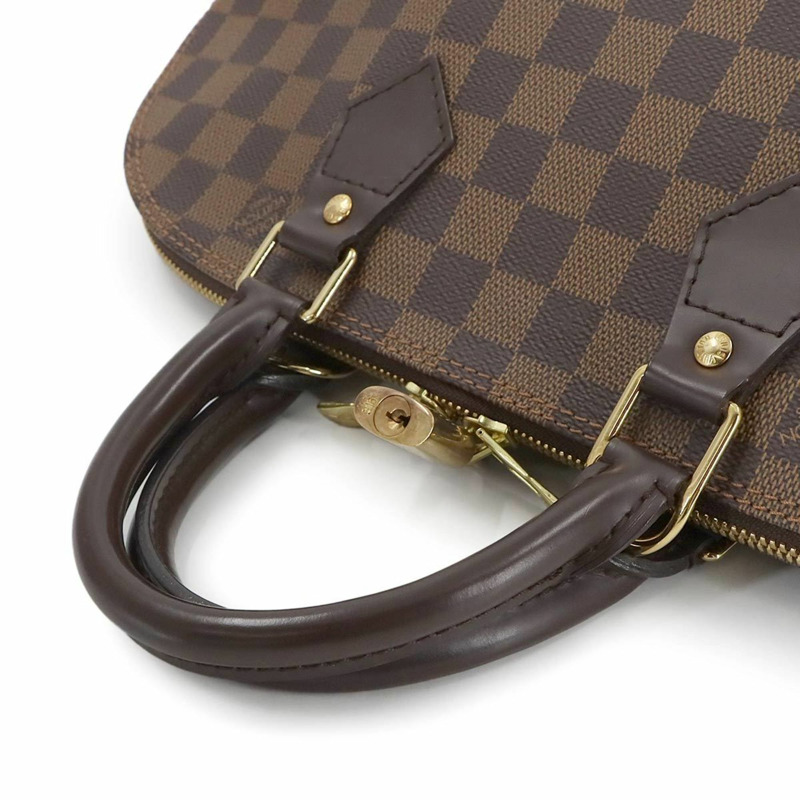 路易威登 Damier Alma PM 手提包,Ebene 皮革材質 (N51131),配棕色和金色五金配件-4