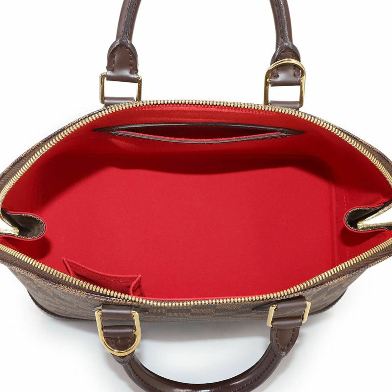 路易威登 Damier Alma PM 手提包,Ebene 皮革材質 (N51131),配棕色和金色五金配件-5