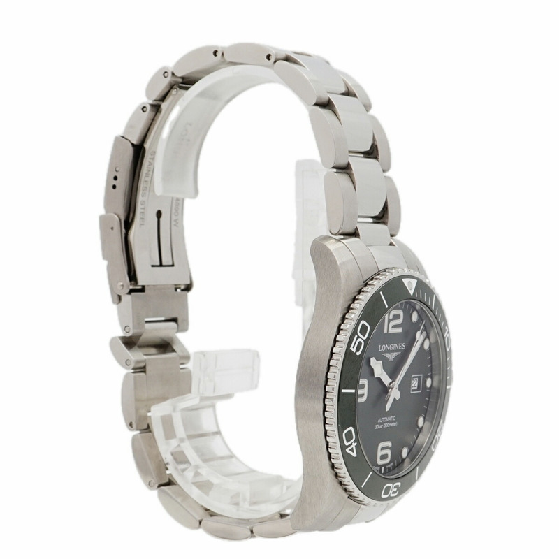 浪琴錶 HydroConquest L3.782.4 綠色錶盤男士腕錶-3