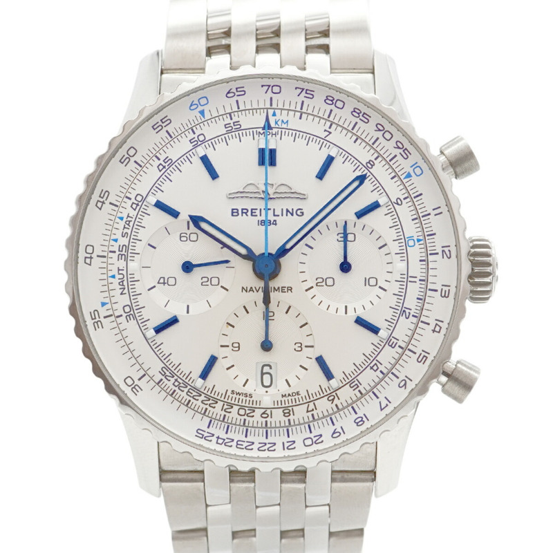 百年靈 Navitimer AB0139 銀色錶盤男士腕錶-0