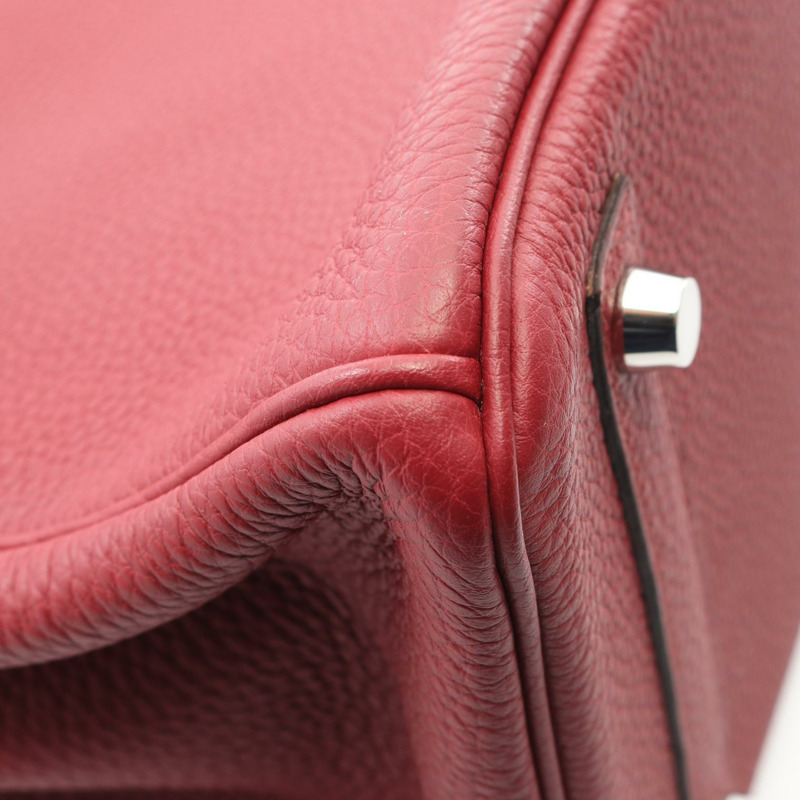 HERMES Birkin 30 手提包 A Togo 皮革 Rouge grenat 二手 SHW-6