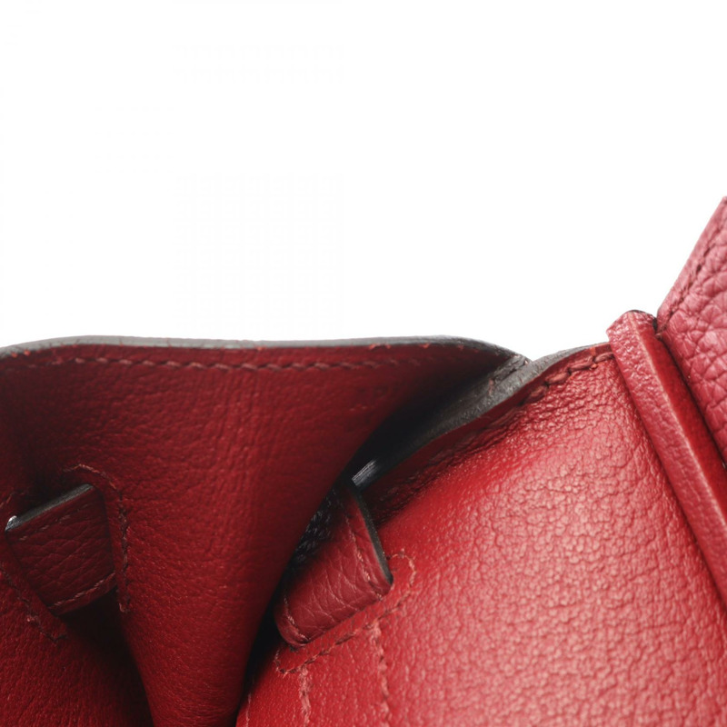 HERMES Birkin 30 手提包 A Togo 皮革 Rouge grenat 二手 SHW-9