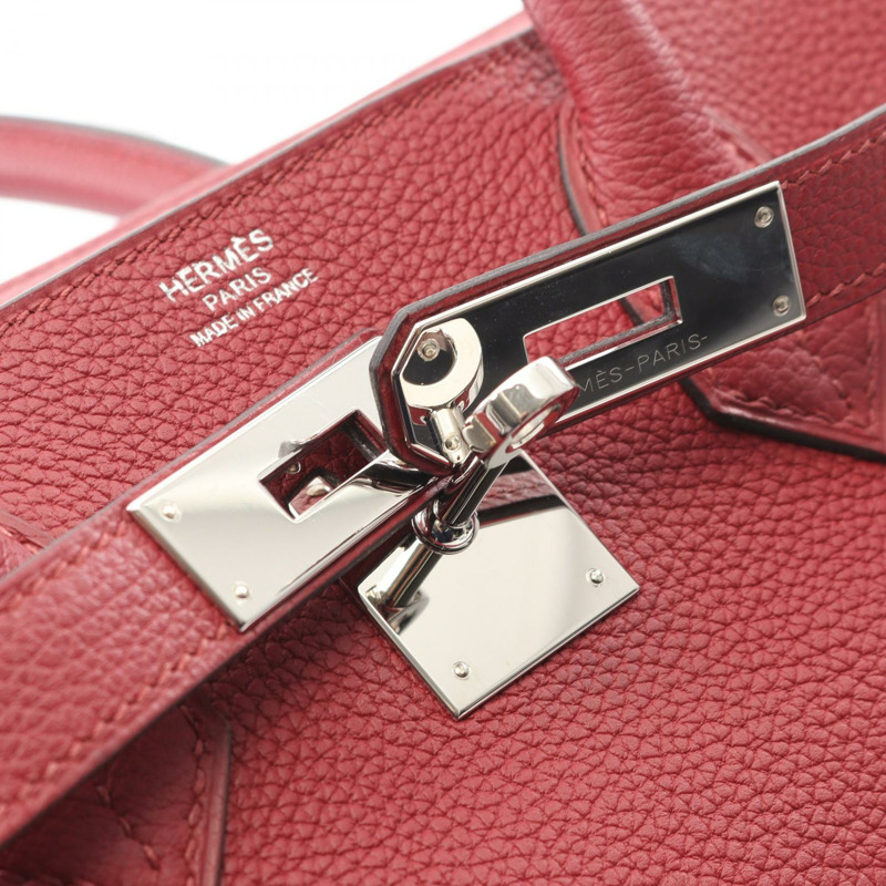HERMES Birkin 30 手提包 A Togo 皮革 Rouge grenat 二手 SHW-10