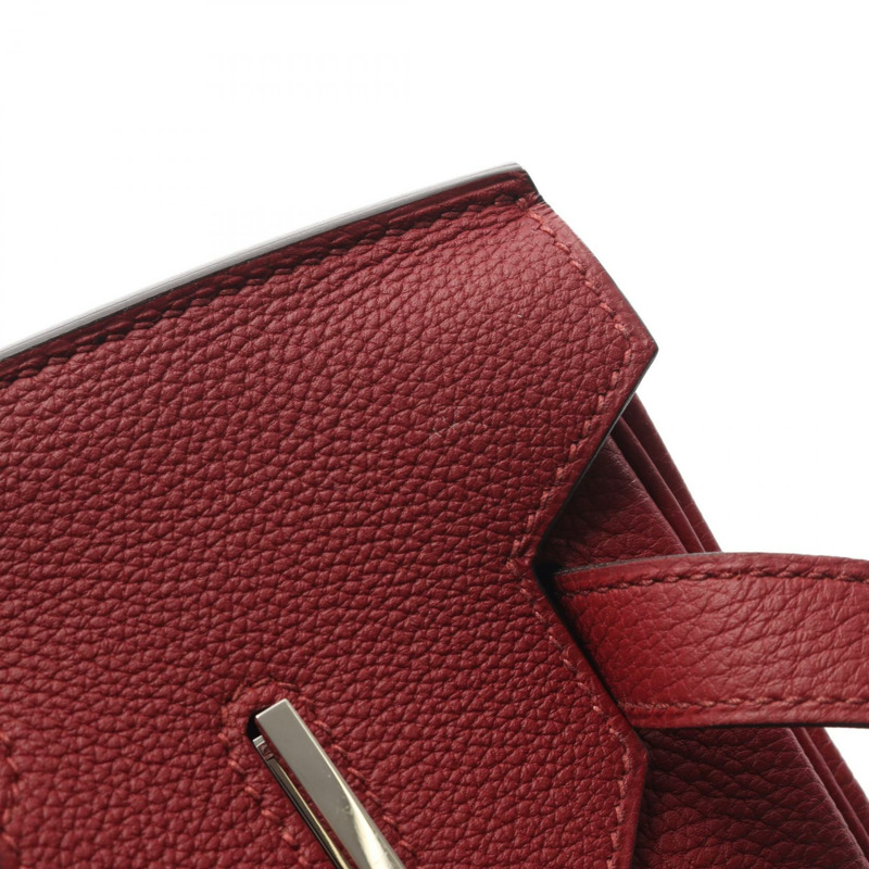 HERMES Birkin 30 手提包 A Togo 皮革 Rouge grenat 二手 SHW-11