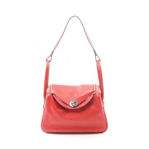 愛馬仕 Lindy 26 X Swift 皮革肩背包，Rouge tomate 色，二手，帶五金配件