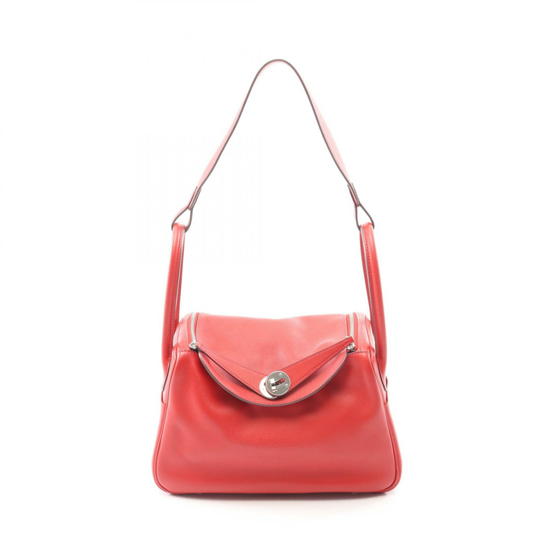 愛馬仕 Lindy 26 X Swift 皮革肩背包，Rouge tomate 色，二手，帶五金配件-0