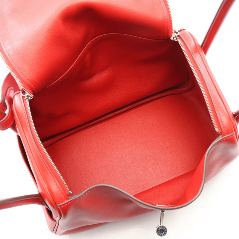 愛馬仕 Lindy 26 X Swift 皮革肩背包，Rouge tomate 色，二手，帶五金配件-2
