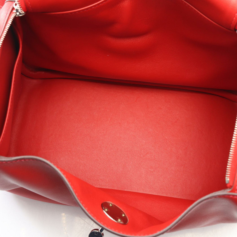愛馬仕 Lindy 26 X Swift 皮革肩背包，Rouge tomate 色，二手，帶五金配件-5