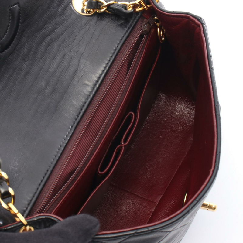 香奈兒 (CHANEL) 迷你絎縫 20 斜背鏈條包 A01163 羊皮 黑色 金色五金-2