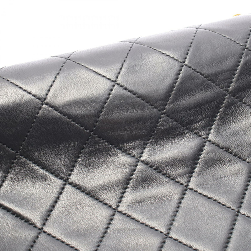 香奈兒 (CHANEL) 迷你絎縫 20 斜背鏈條包 A01163 羊皮 黑色 金色五金-8