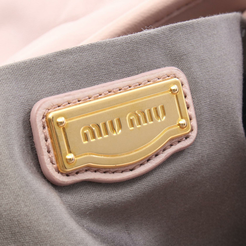 Miu Miu Materasse 2Way 肩背手提包，粉紅皮革，二手女款-3