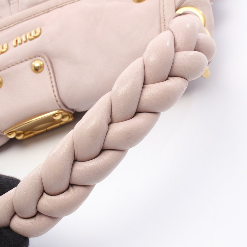 Miu Miu Materasse 2Way 肩背手提包，粉紅皮革，二手女款-9