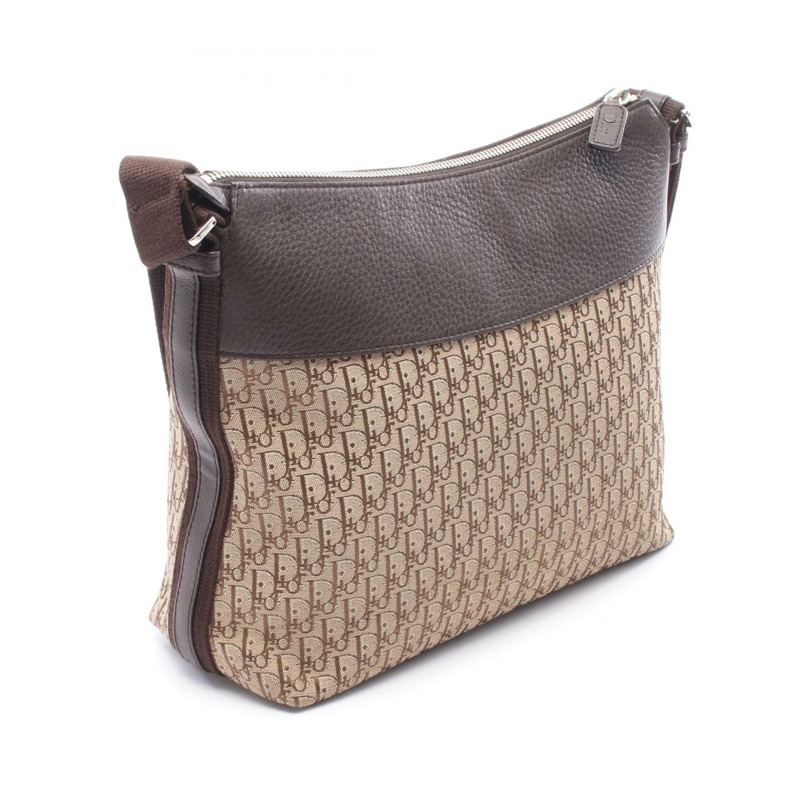 Christian Dior 街頭時尚 Trotter 斜背肩背包帆布米色二手 CD-1