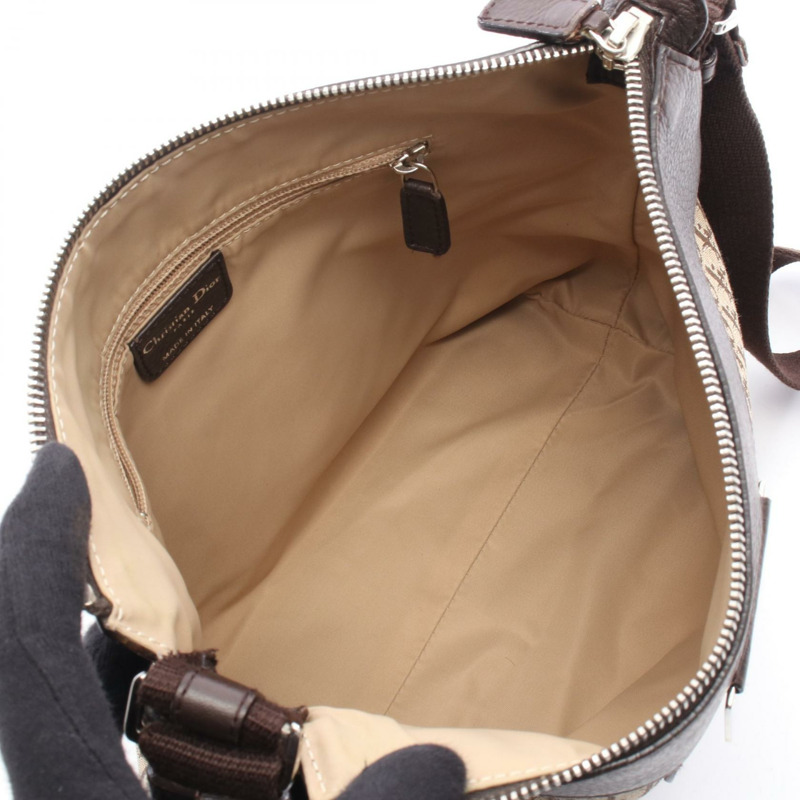 Christian Dior 街頭時尚 Trotter 斜背肩背包帆布米色二手 CD-2