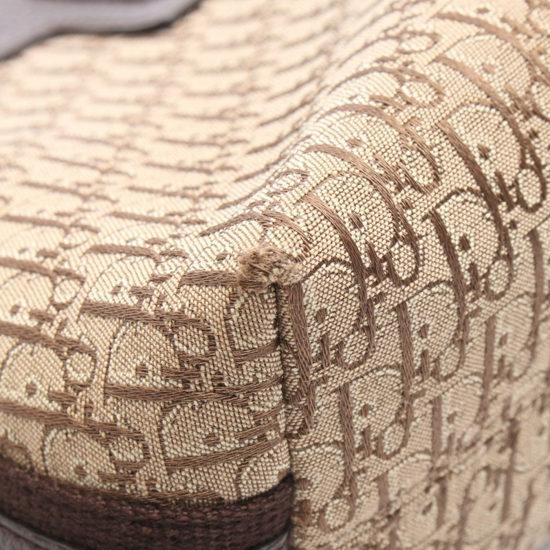 Christian Dior 街頭時尚 Trotter 斜背肩背包帆布米色二手 CD-5