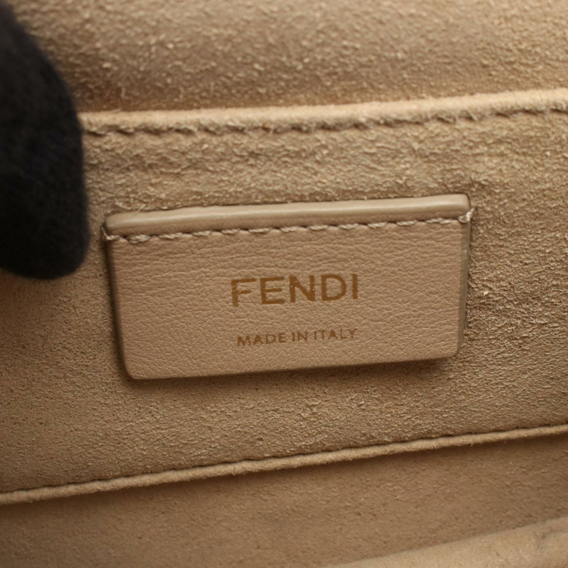 FENDI Zucca Can You 鏈條單肩包,棕色/黑色皮革,二手女款-3