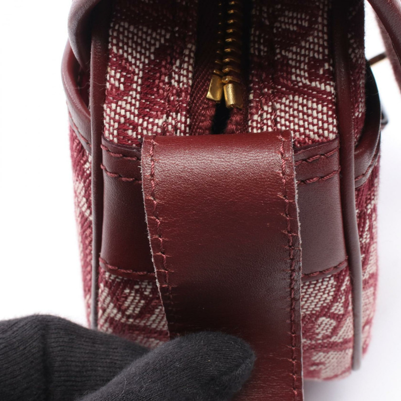 Dior Trotter 肩背包,帆布皮革,波爾多米色,二手女款-4