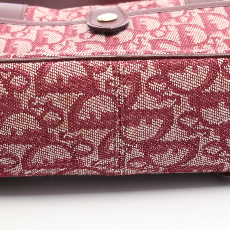 Dior Trotter 肩背包,帆布皮革,波爾多米色,二手女款-10