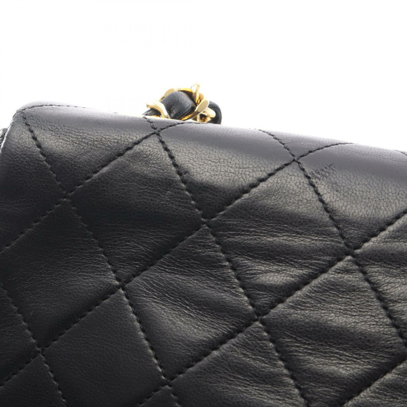 香奈兒 (CHANEL) 迷你絎縫 20 斜背鏈條包 A01163 羊皮 黑色 金色五金-11