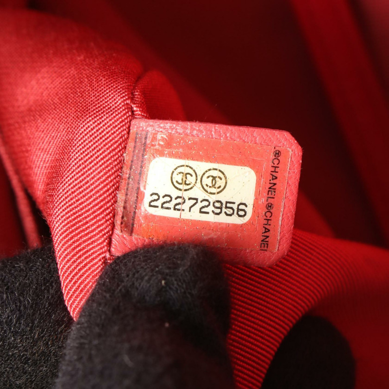 香奈兒 (CHANEL) 絎縫雙肩包，鏈條肩帶，A91121，羊皮，紅色，二手，帶五金配件-4