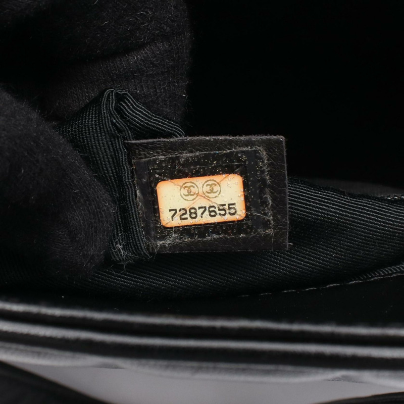 香奈兒巧克力棒 COCO 標誌手提包,羊皮,黑色,金色五金,二手,女士 CC-4