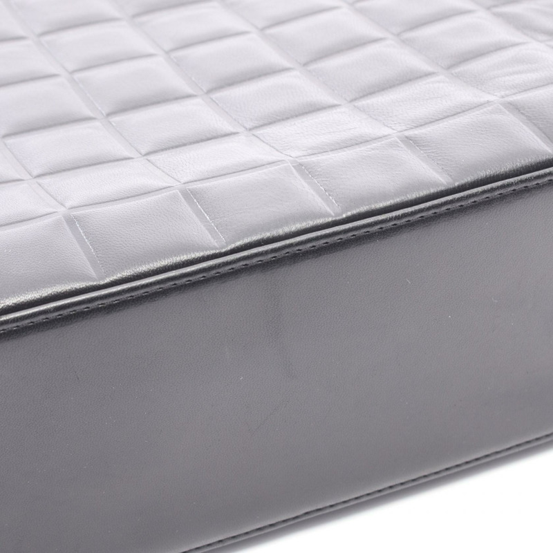 香奈兒巧克力棒 COCO 標誌手提包,羊皮,黑色,金色五金,二手,女士 CC-6