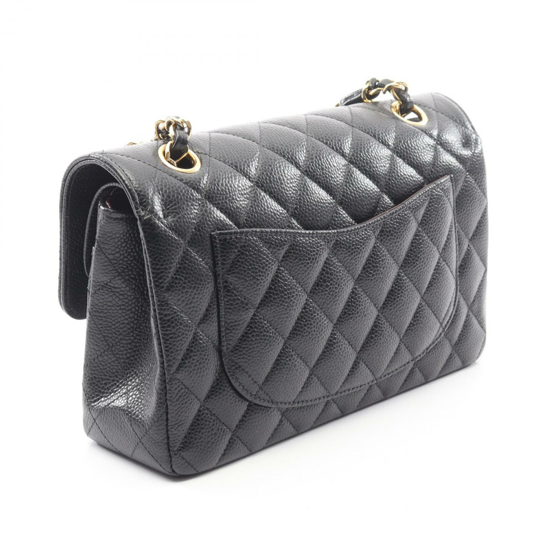 香奈兒 (CHANEL) Matelasse W 翻蓋鏈條單背包 A01113 小牛皮 BK 二手 GHW-1