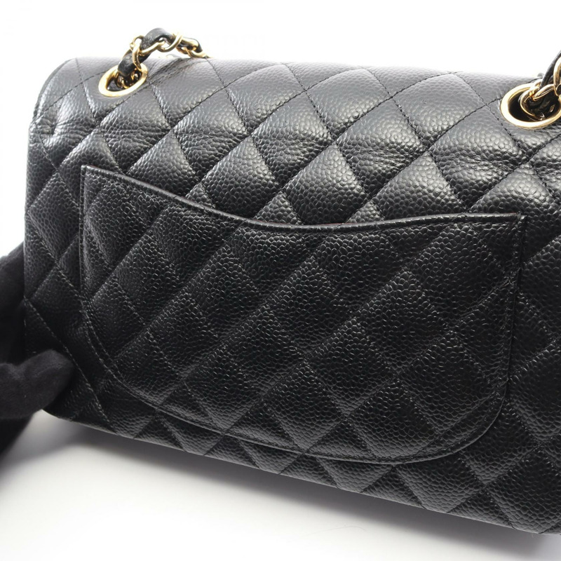 香奈兒 (CHANEL) Matelasse W 翻蓋鏈條單背包 A01113 小牛皮 BK 二手 GHW-5