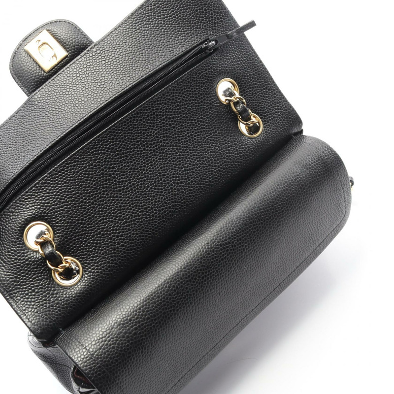 香奈兒 (CHANEL) Matelasse W 翻蓋鏈條單背包 A01113 小牛皮 BK 二手 GHW-8