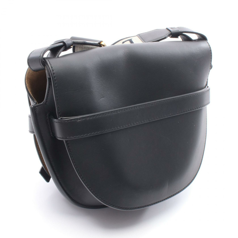 LOEWE Gate 小號單肩斜背包,皮革帆布材質,黑色,二手女款-1