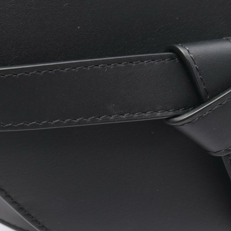 LOEWE Gate 小號單肩斜背包,皮革帆布材質,黑色,二手女款-7