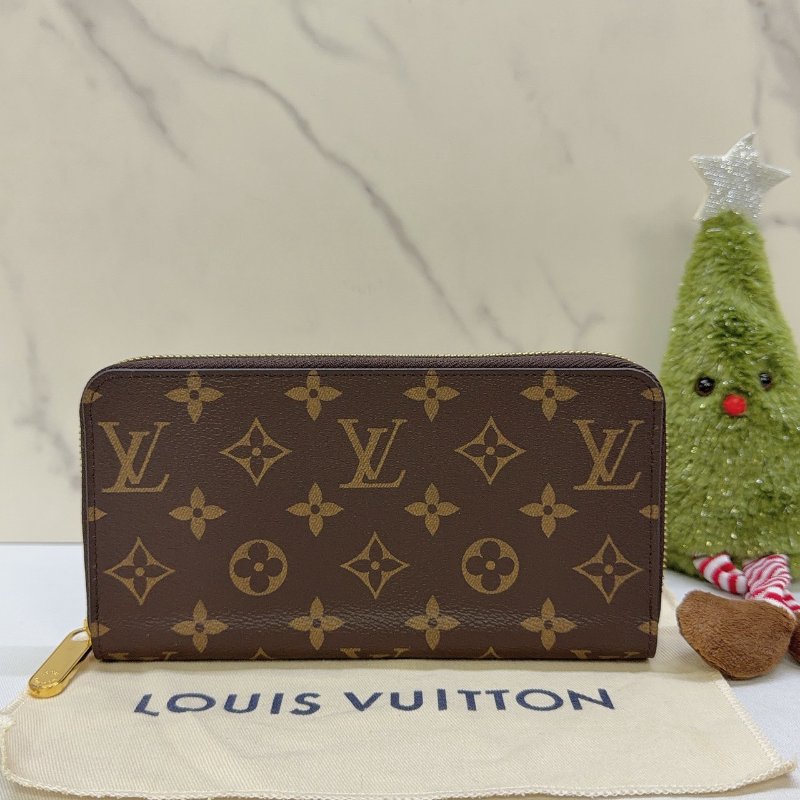 LV 老花拉鍊長夾-1
