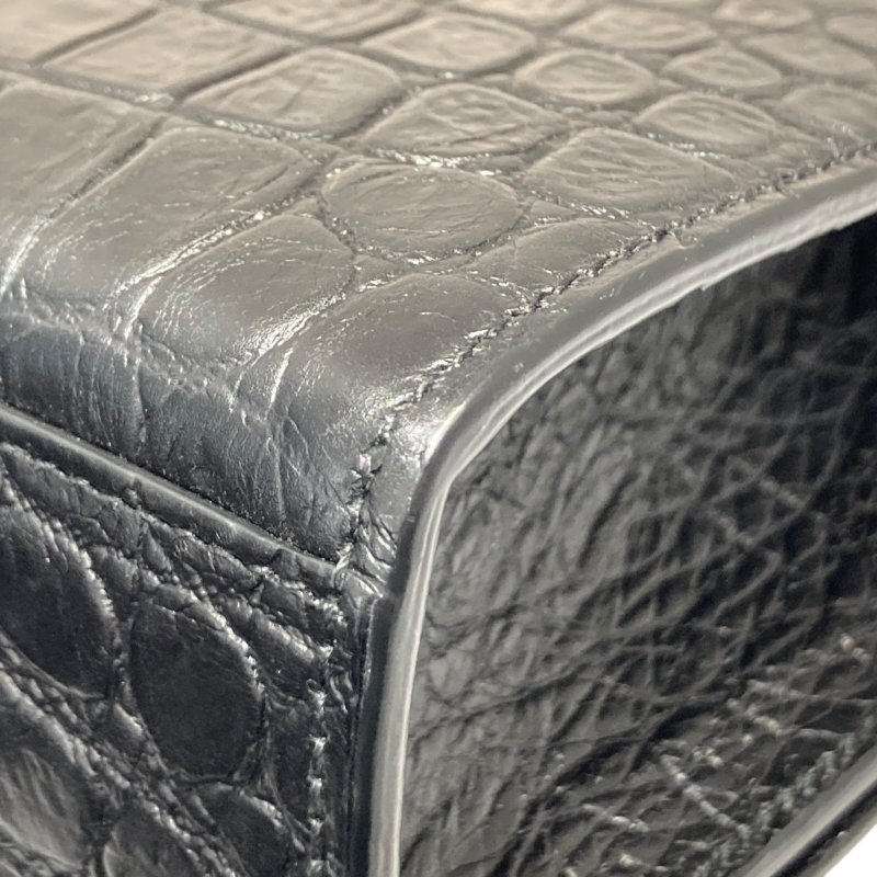 SAINT LAURENT 聖羅蘭 KATE 354119 黑色 鱷魚皮壓紋 鏈條 單肩包-10