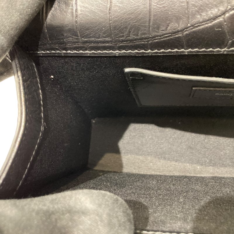 SAINT LAURENT 聖羅蘭 KATE 354119 黑色 鱷魚皮壓紋 鏈條 單肩包-15