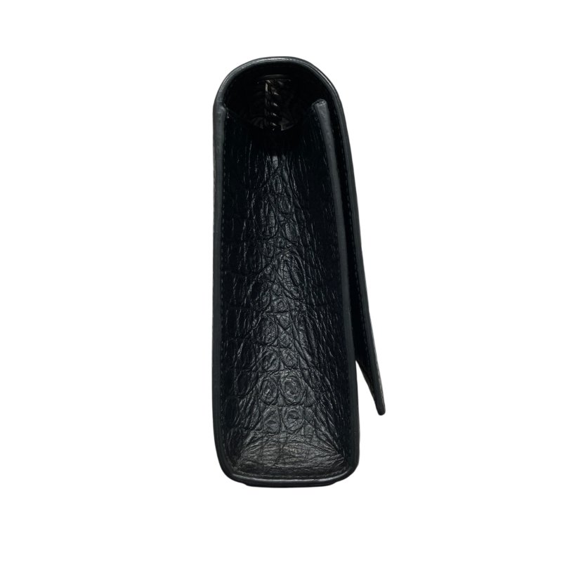 SAINT LAURENT 聖羅蘭 KATE 354119 黑色 鱷魚皮壓紋 鏈條 單肩包-4