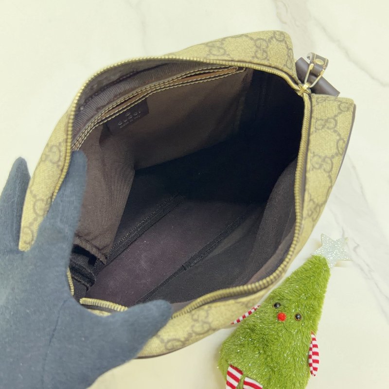 GUCCI 經典 GG Supreme帆布斜背包-4