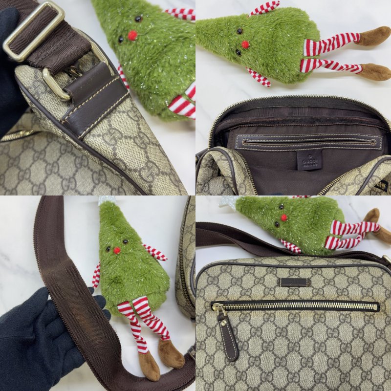 GUCCI 經典 GG Supreme帆布斜背包-5