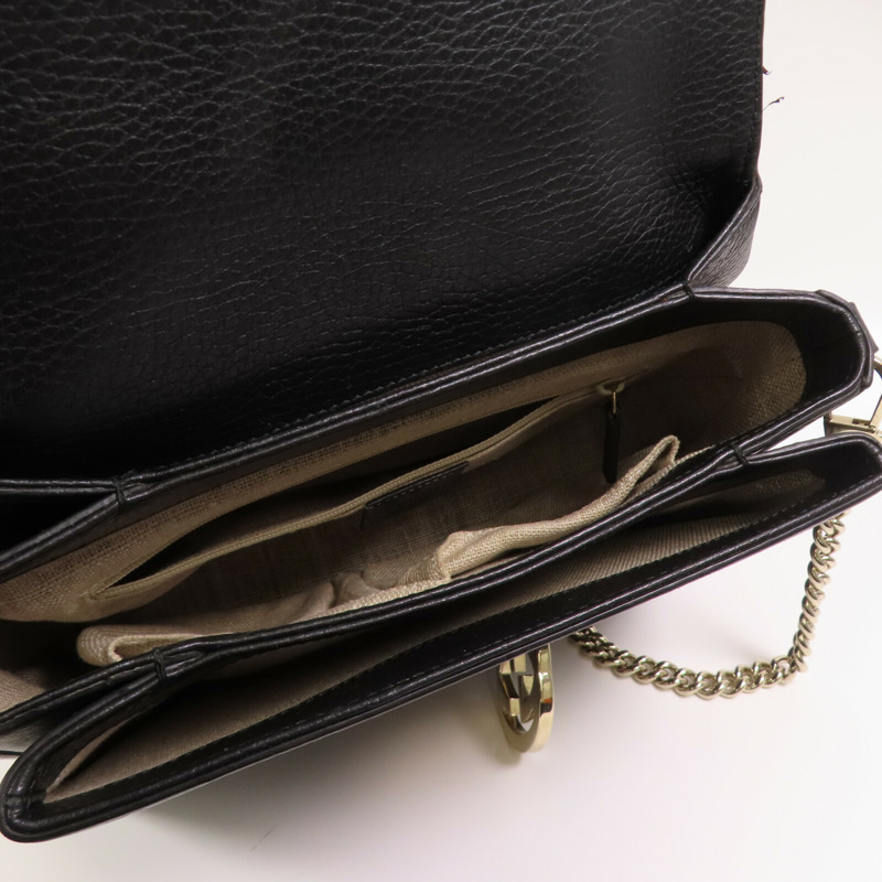 GUCCI 牛皮皮革Interlocking G Chain金扣手挽肩背兩用袋-11