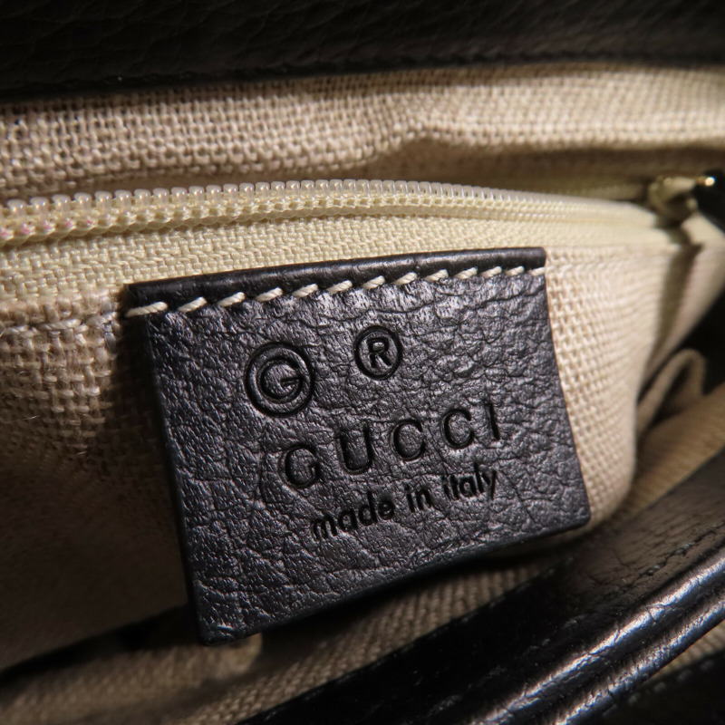 GUCCI 牛皮皮革Interlocking G Chain金扣手挽肩背兩用袋-12