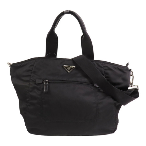 PRADA 尼龍2Way Shoulder Bag銀扣手挽肩背兩用袋